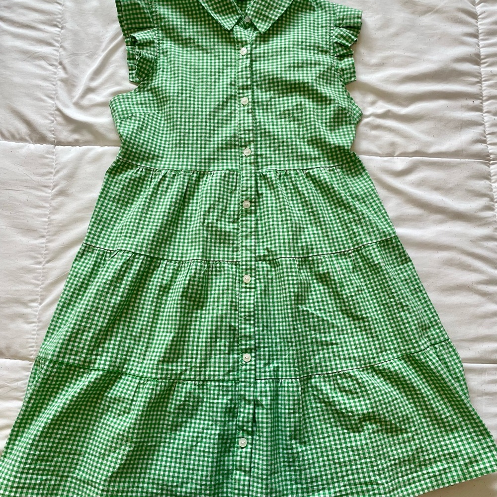 Monteau Green Gingham Mini Dress